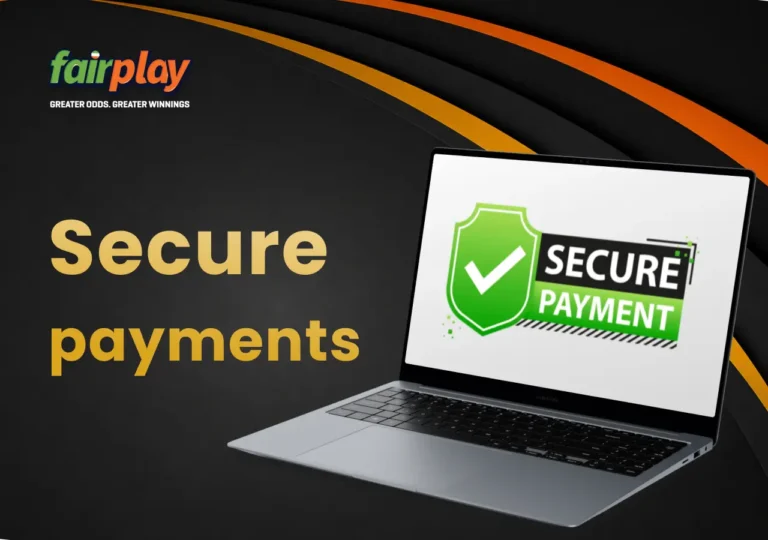 FairPlay payment security features shown on a laptop screen.